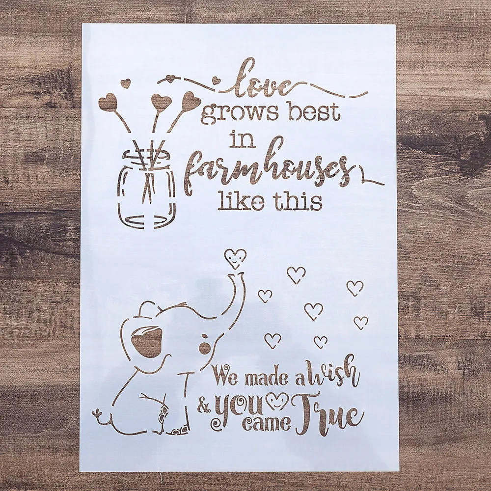 Трафарет A4 A3 A2 в виде слона для настенной живописи сделай сам скрапбукинга