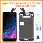 Полный комплект ЖК-экрана для iPhone 6S Plus, 3D сенсорный дигитайзер в сборе, замена с кнопкой возврата, Передняя камера, инструмент из закаленного стекла