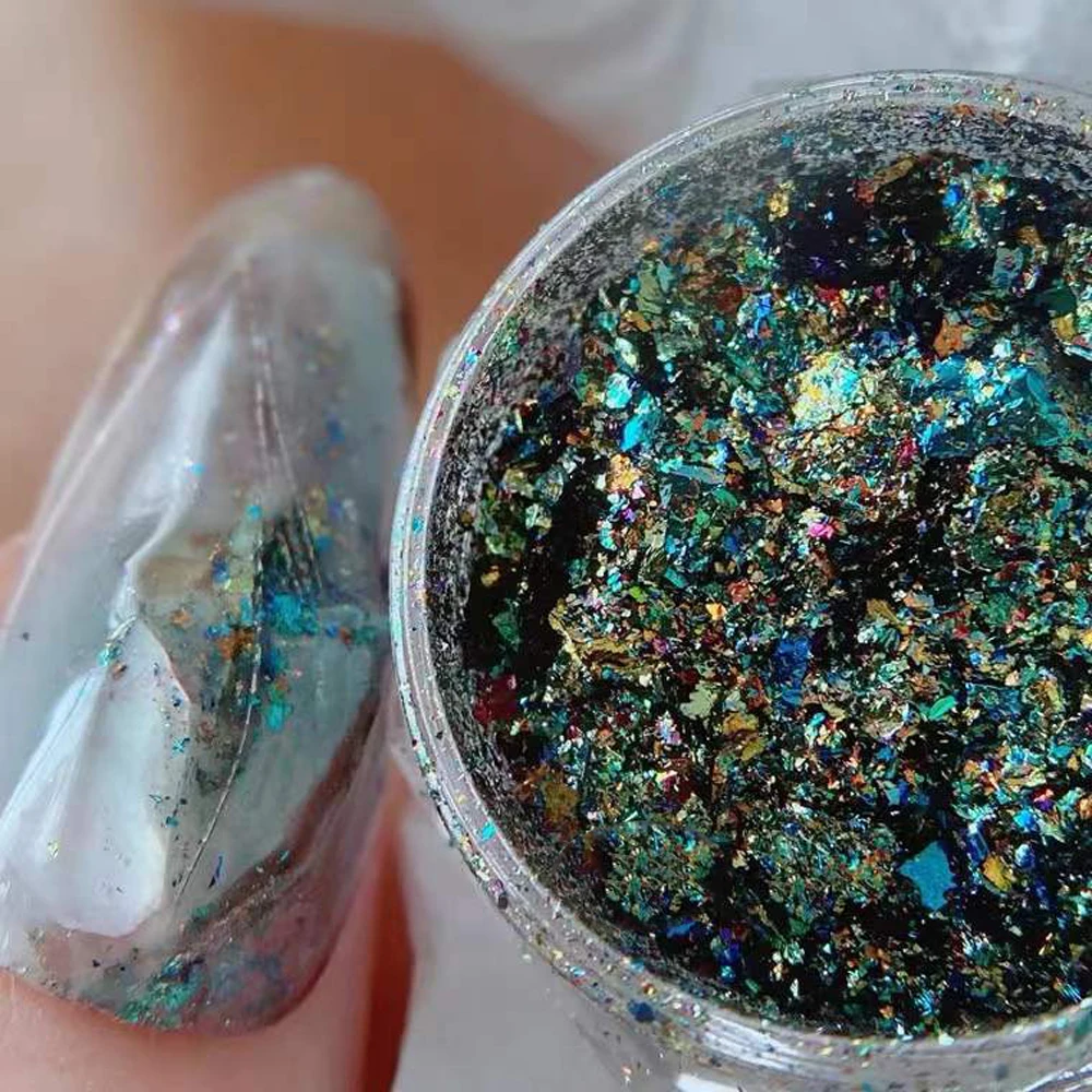 Хамелеоновые хлопья для ногтей нестандартная алюминиевая фольга УФ-Гель-лак