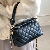 lattice totes with woven handle underarm bag 2022 new pu leather womens designer handbag luxury brand shoulder messenger bag