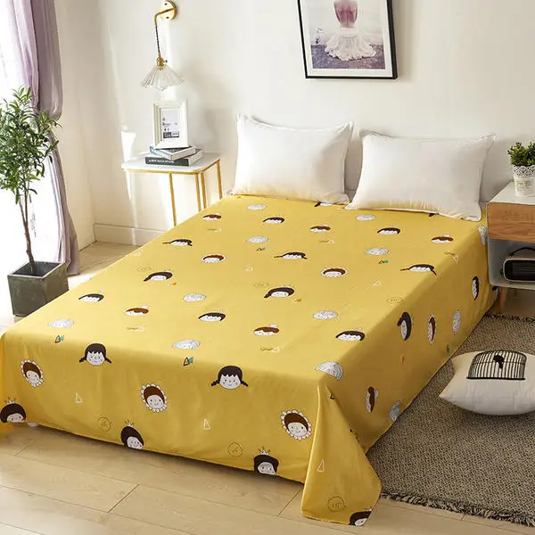 Оптовая продажа 1 шт. простыня из хлопка/полиэстера постельное белье двуспальный