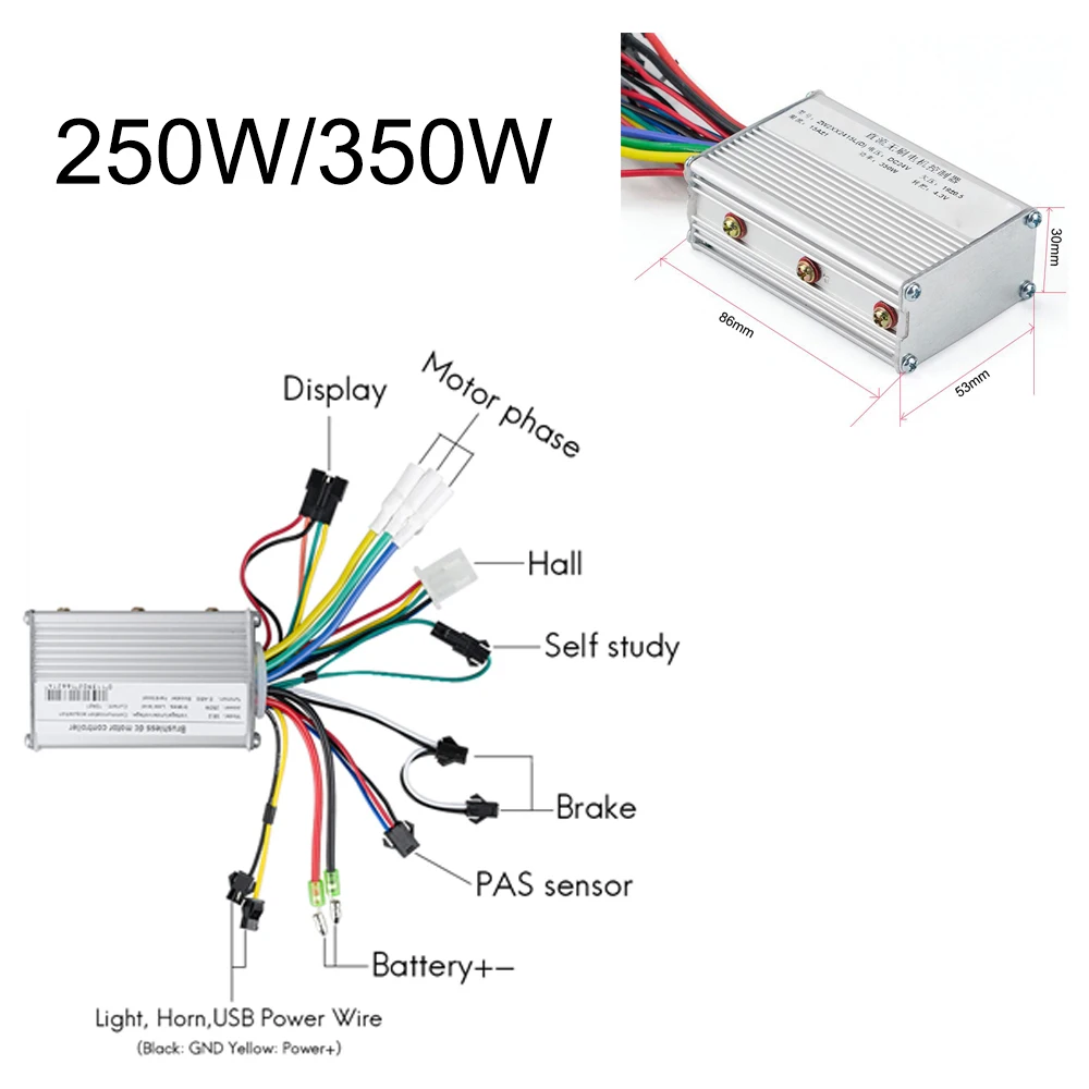 Дисплей бесщеточного контроллера для электровелосипеда 24 В 36 48 350 Вт 500