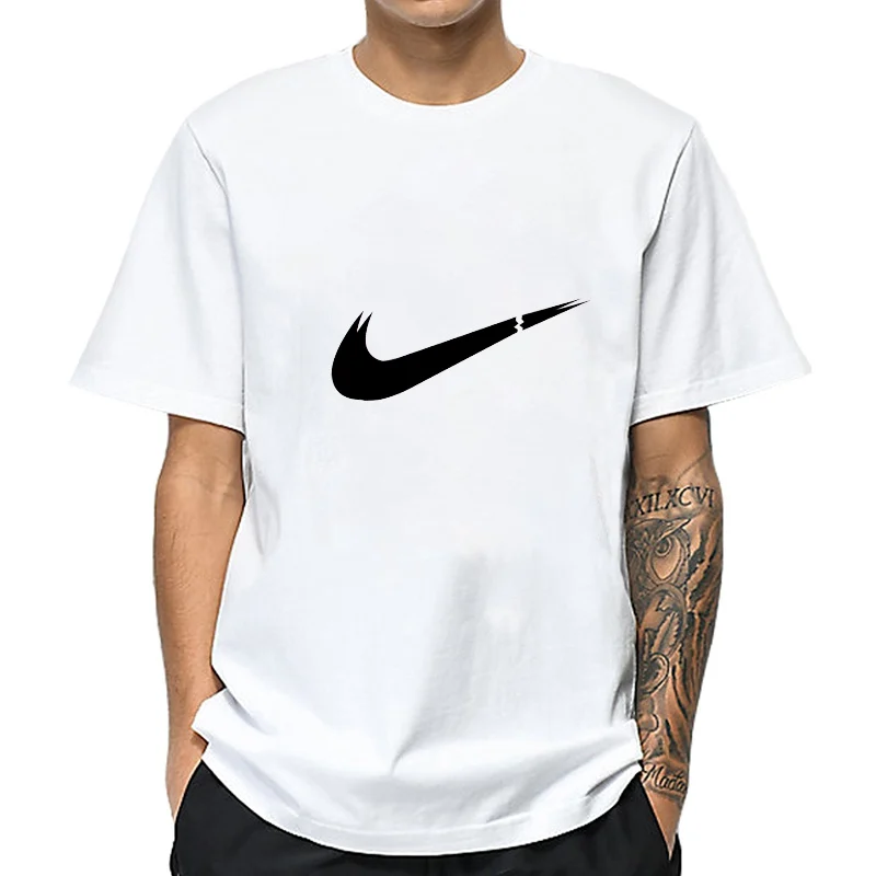 Новинка 2019 г. Летняя мужская футболка модная брендовая хлопковая Футболка с