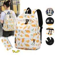 2021 womens backpack school backpack summer waterproof fresh fruit pattern fashion travel bags computer bag