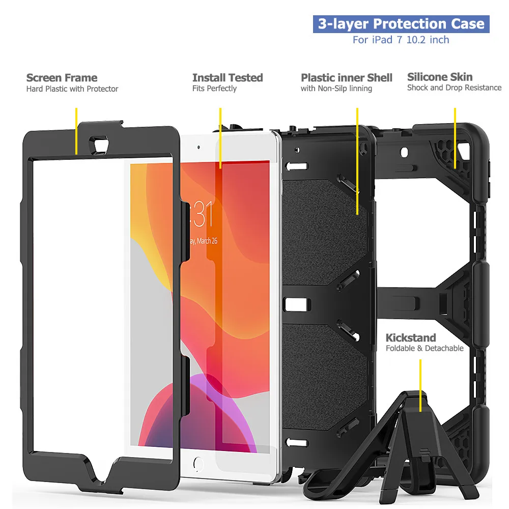 Сверхмощный чехол-подставка CARPRIE чехол для ipad 10 2 2019 Apple 7 дюйма A2200 A2198 A2197 защитный |