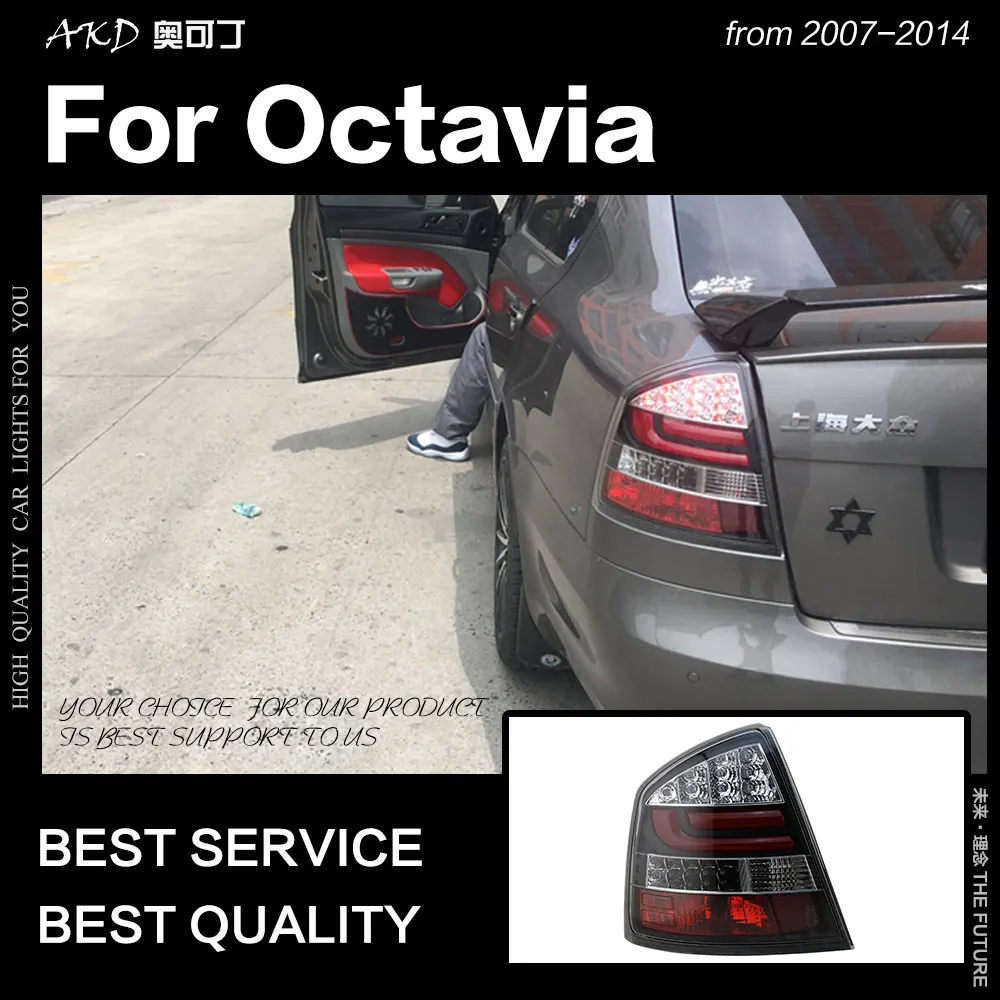 Автомобильный Стайлинг для Skoda Octavia Задние фонари 2005- Octavia задний фонарь светодиодный задние фары DRL тормоз Обратный Авто аксессуары