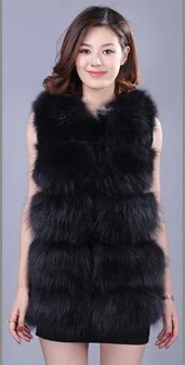 Топ жилет женский 2019 роскошный зимний пушистый длинный искусственный мех пальто