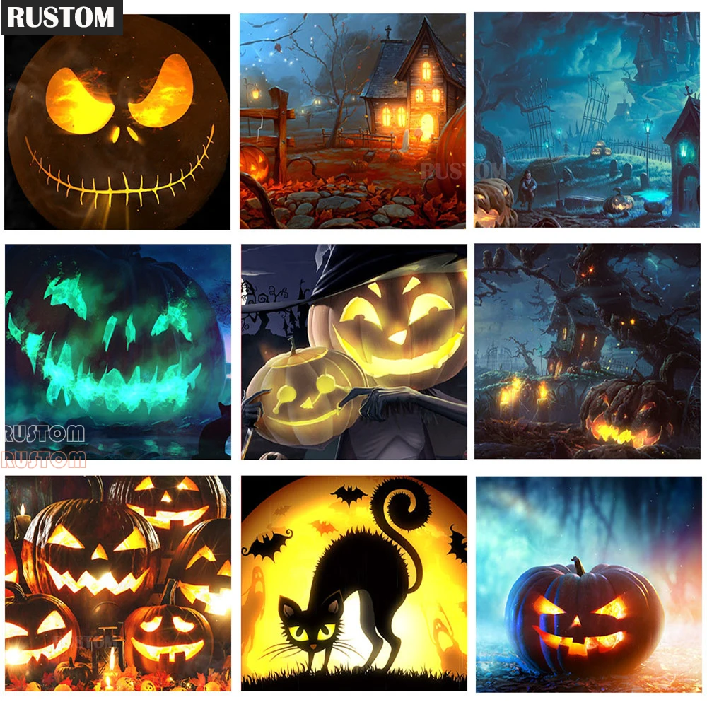 

Алмазная 5D картина «сделай сам», полноразмерная/круглая вышивка крестиком на Хэллоуин, мозаика, украшение для дома, подарок, ржавчина