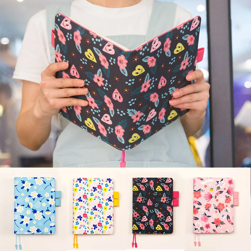Цветочный кожаный блокнот DIY Дневник/ежедневник/Органайзер дня 207P милый японский модный канцелярский подарок