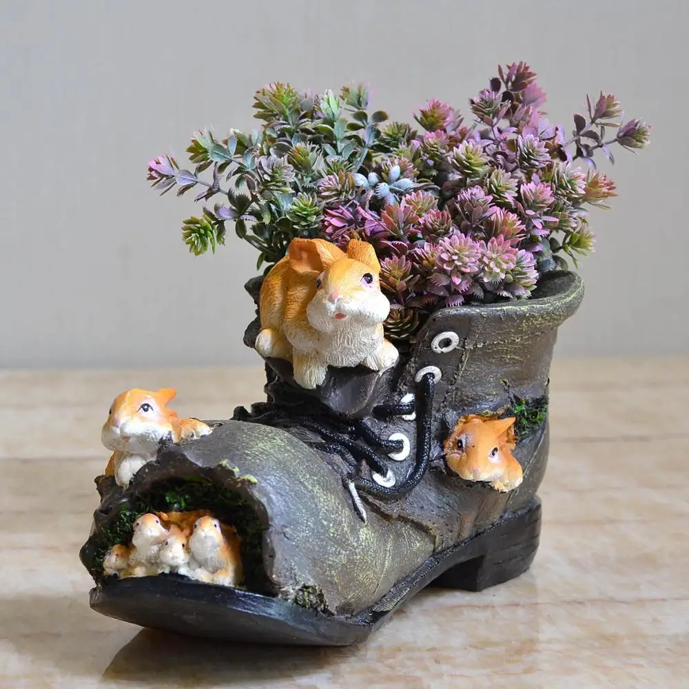 Креативная уличная садовая обувь с изображением сквира украшение для цветочного