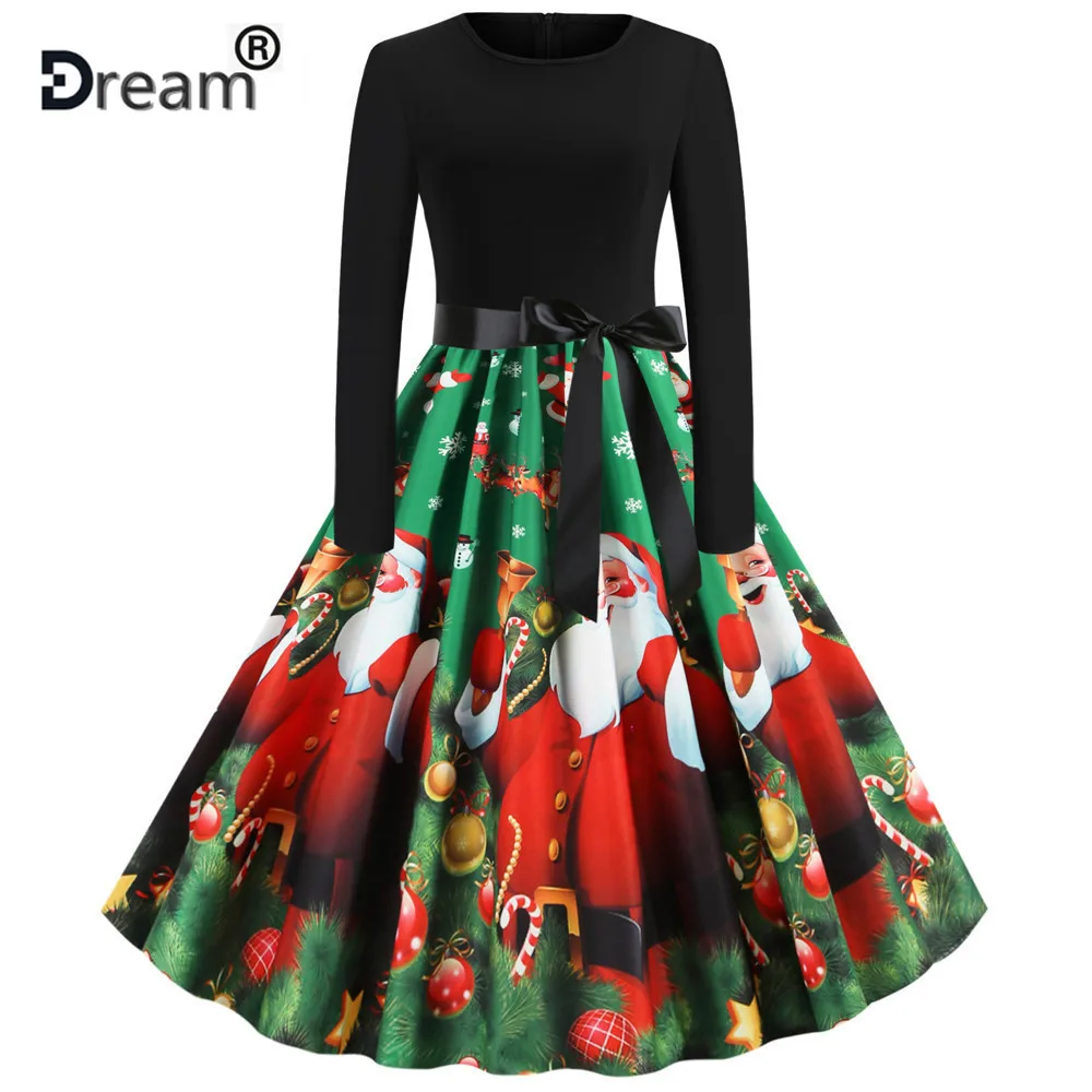 Женское платье с длинным рукавом junxi WAN черно-белое Повседневное круглым вырезом