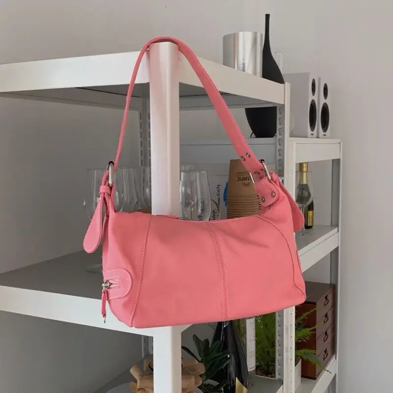 

Модные женские сумки под подмышки, женский розовый кошелек для девушек, сумка-тоут, сумка для подмышек, нейлоновая женская сумка-хобо в стил...