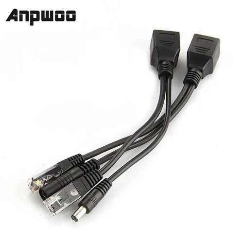 ANPWOO CCTV кабель адаптер POE RJ45 инжектор сплиттер сети питания через Ethernet PoE форсунка