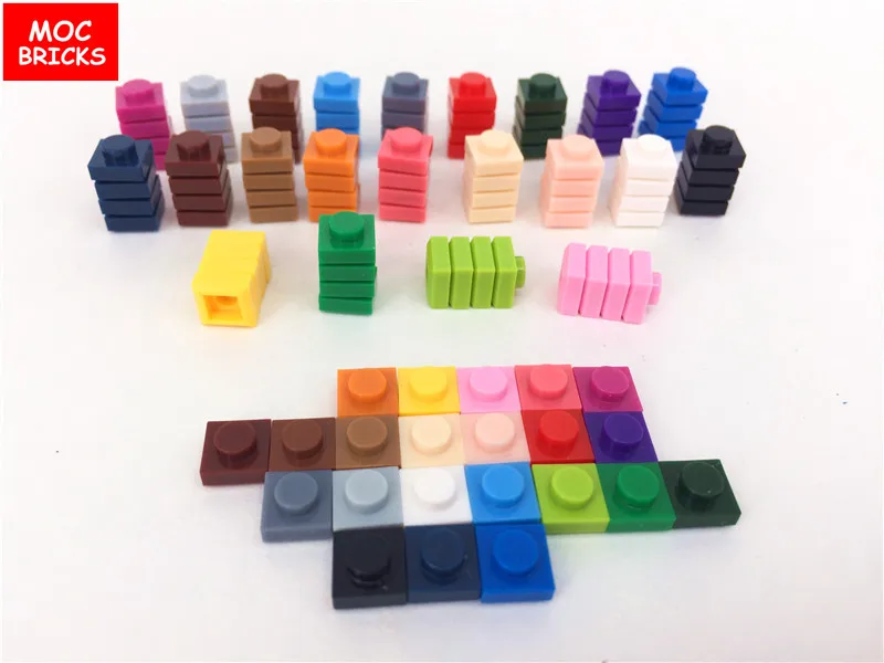 50 шт./лот Мпц Кирпичи DIY пикселей пластина 1X1 совместим с 3024 фигурки Обучающие