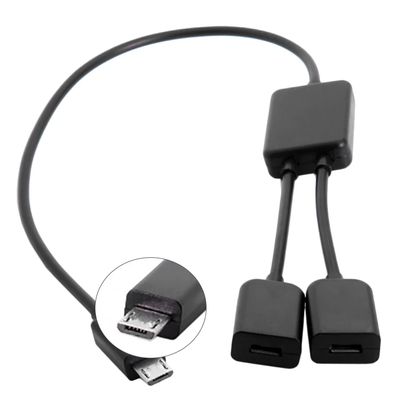 Micro-USB Женский концентратор с двумя портами к Мужской кабель для Lap Top PC & Mouse Flash Disk