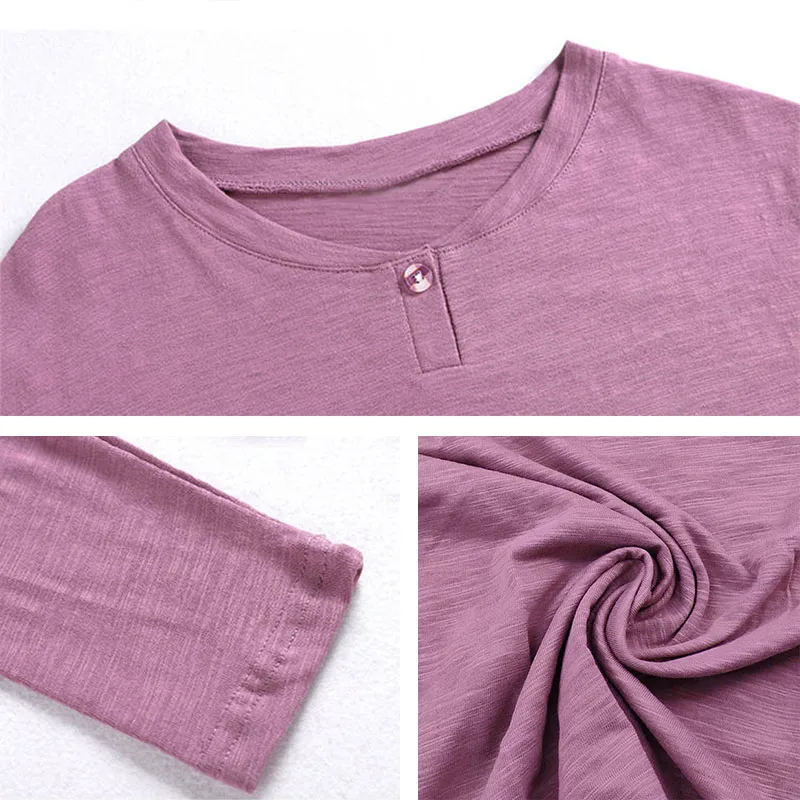 Хлопковая футболка женская с длинным рукавом Женская 2021 весна осень женские топы