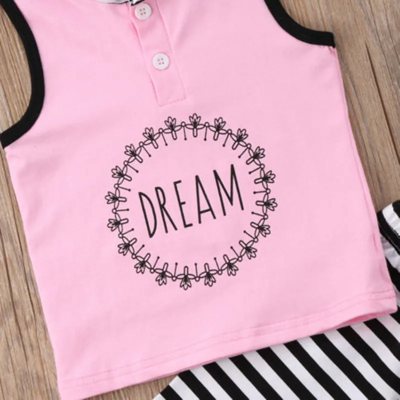 Комплект одежды для маленьких девочек футболка + длинные штаны летняя одежда из 3