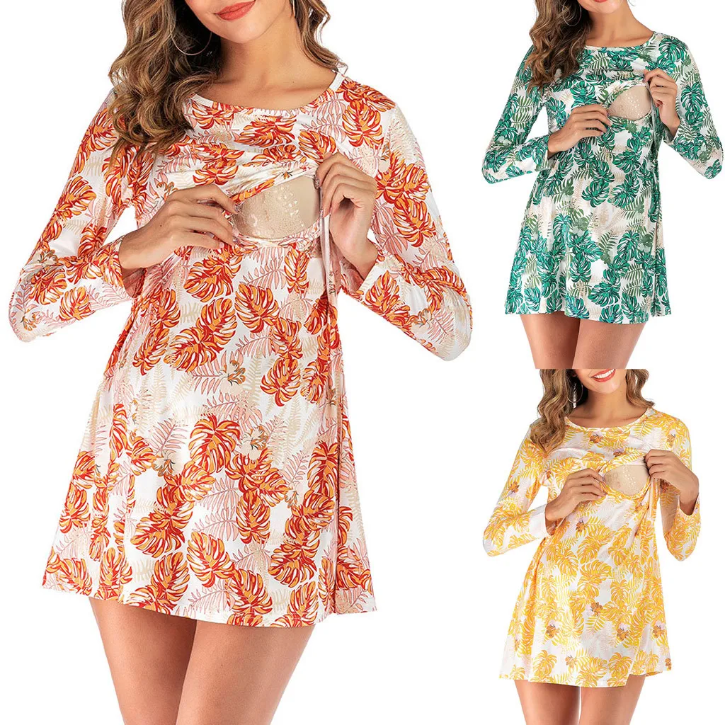 Повседневное платье для будущих мам сексуальное круглое беременных с круглым