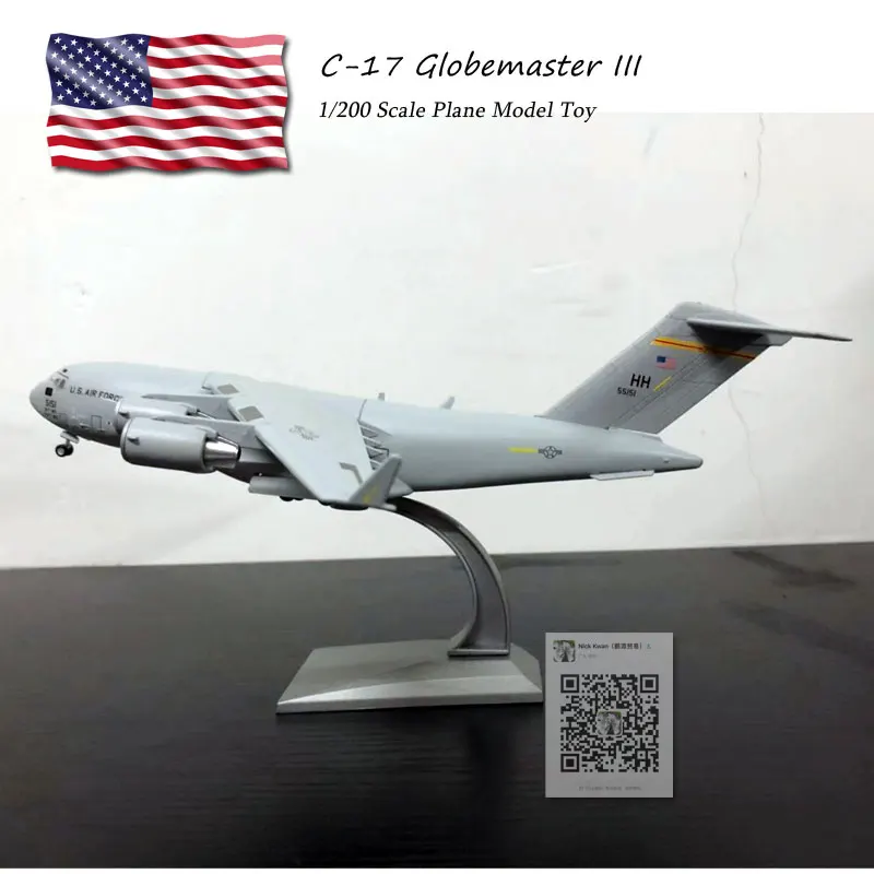 Модель самолета WLTK в масштабе 1/200 C 17 Globemaster III модель военного из литого металла
