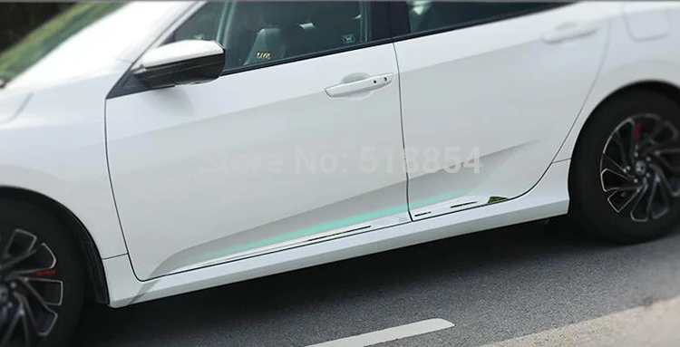 Хромированная или Серебряная накладка на дверь боковая линия декоративная