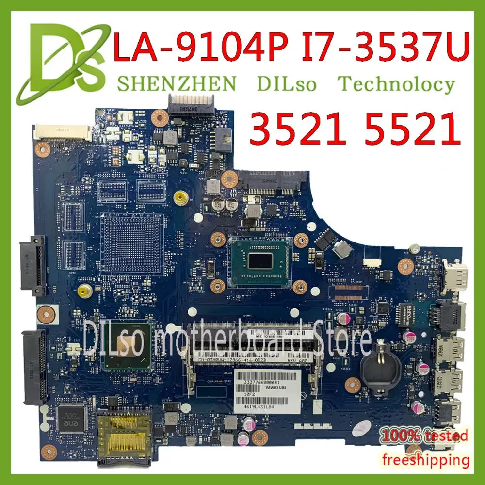 KEFU VAW11 LA 9104P для DELL Inspiron 15 3521 5521 материнская плата ноутбука i7 3537U оригинальный тест