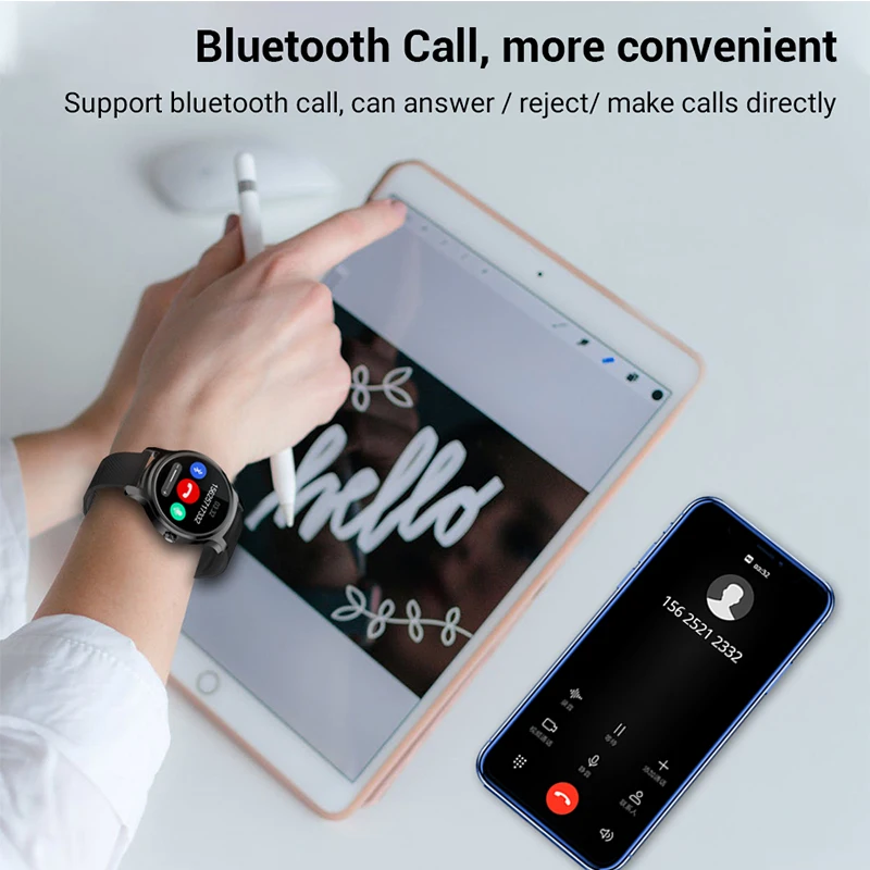 Смарт-часы Makibes R2 для мужчин, Bluetooth, монитор сердечного ритма, часы, напоминание о звонках, музыка, плей, фитнес-трекер, умные часы