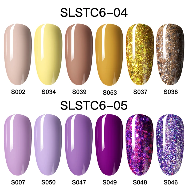 ROSALIND 7ML Gel Nail Polish Set 2/4/6PCS Glitter For Manicure Colorful UV Lamp Semi Permanent | Красота и здоровье