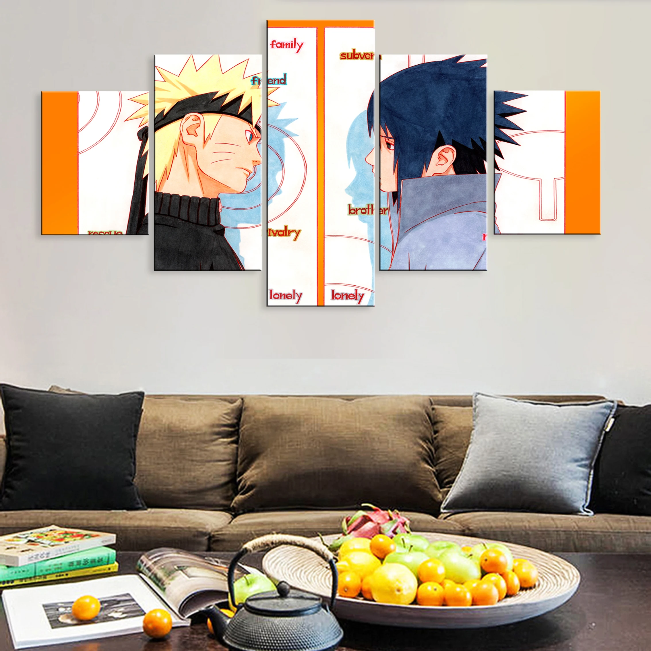 

Sasuke Framework Art Hd Home Decoration 5 Pieces Poster Canvas Paintings On The Wall Decor Anime NARUTO