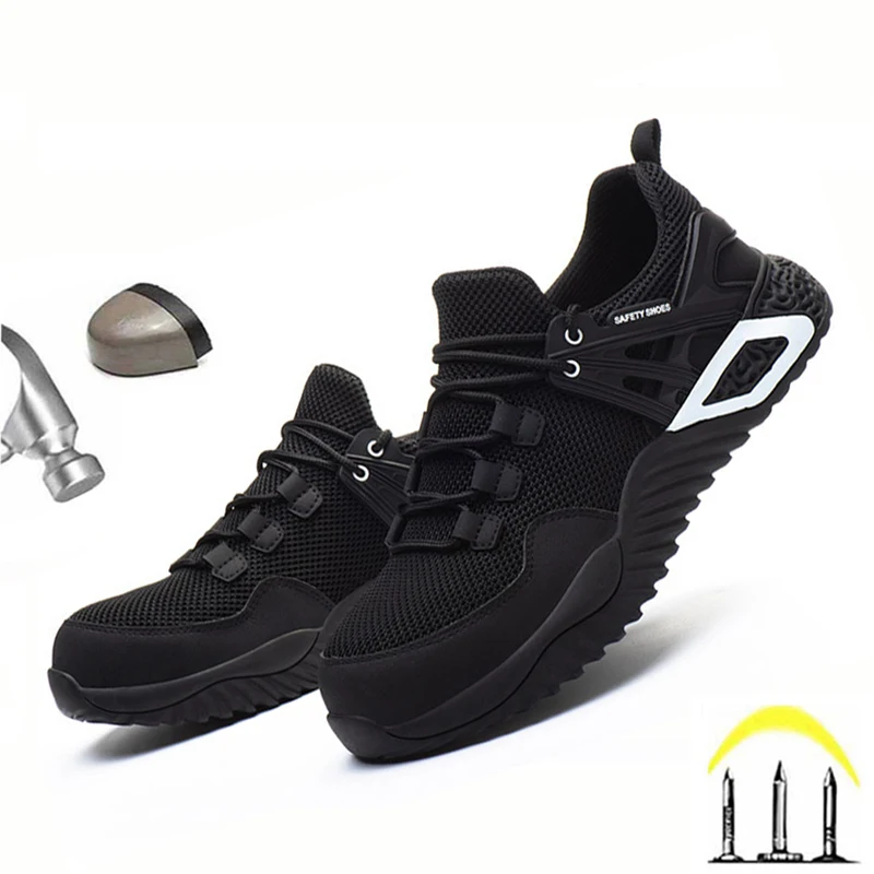 Дышащие рабочие ботинки со стальным носком защитные Мужская защитная обувь