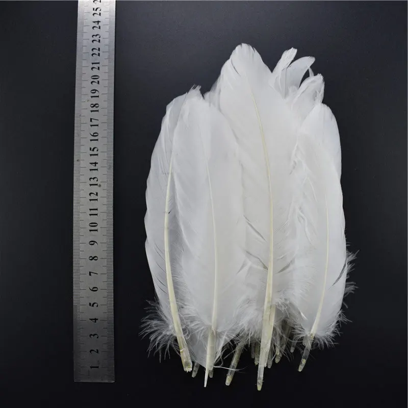 15-20CM 6-8inch 20 шт./лот, Белый Петух, гусь, перья фазана для рукоделия, курица, утка, павлин, отец, страусиные перья, свадебное украшение шлейф - Цвет: 15-20CM 6-8inch