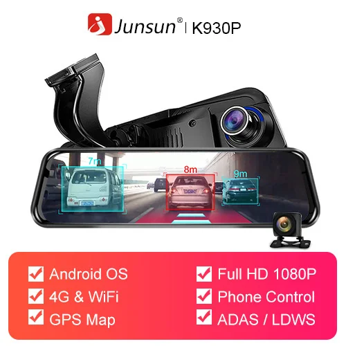 K930P Junsun Special ADAS автомобильное Android зеркало 4G DVR камера 1" авто зеркало заднего вида 1080P WiFi gps видеорегистратор регистратор видео рекордер - Название цвета: K930P