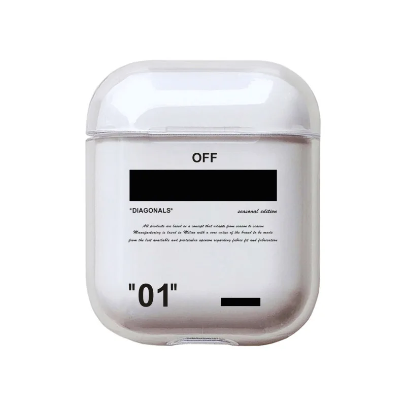 Жесткий чехол с мультяшными буквами для Apple Airpods 2, Роскошный прозрачный Bluetooth чехол для наушников, чехол простые наушники, коробка для airpod
