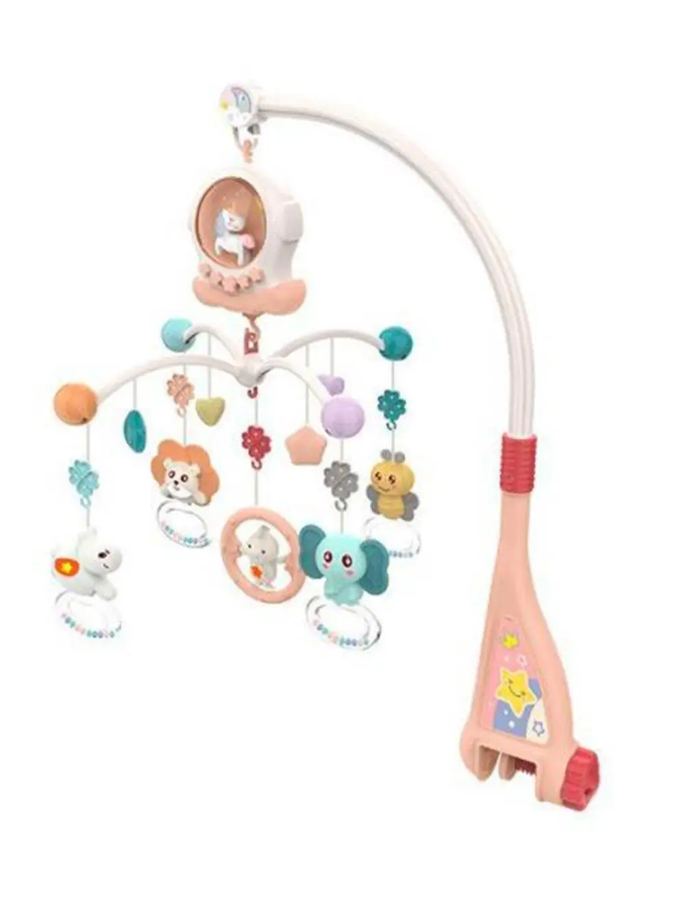 

Baby Crib Holder Rattles 0-12 Months Music Rotating Bedside Bell Soothing Toy With sweet music or sounds playing