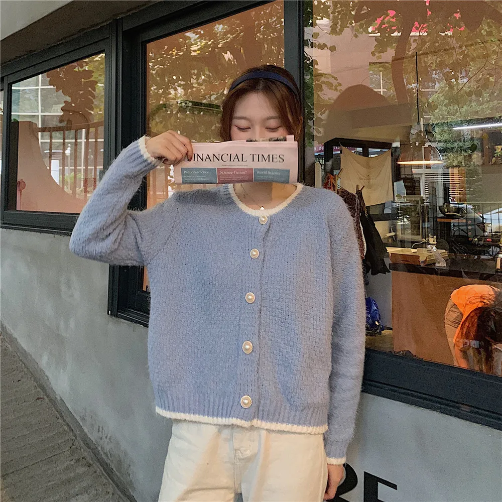 Женское пальто новинка весны 2020 стильный милый женский короткий вязаный