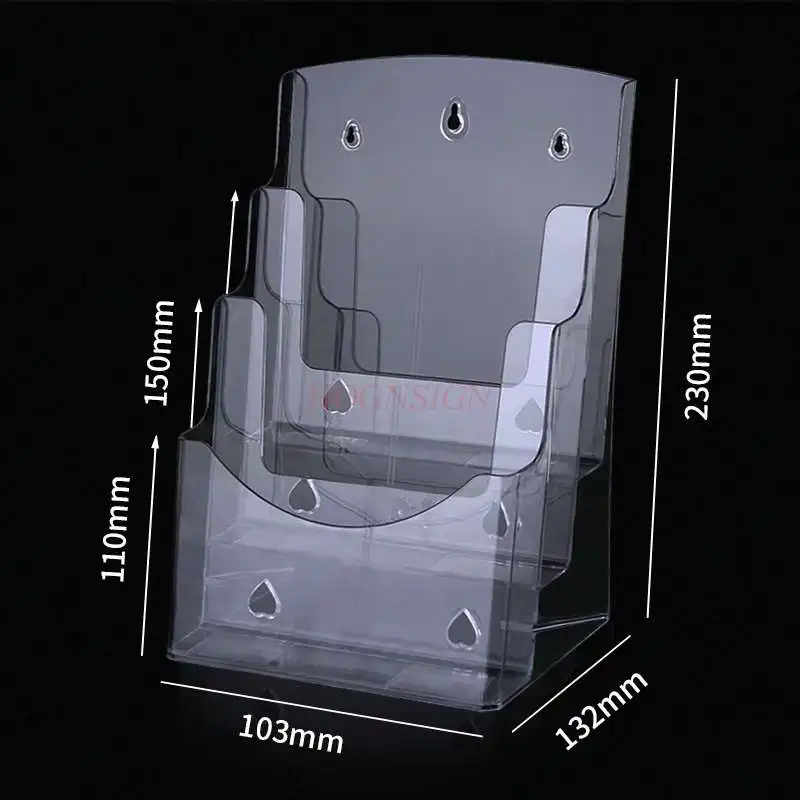 

a6 three-layer folding directory display rack transparent wall-mounted