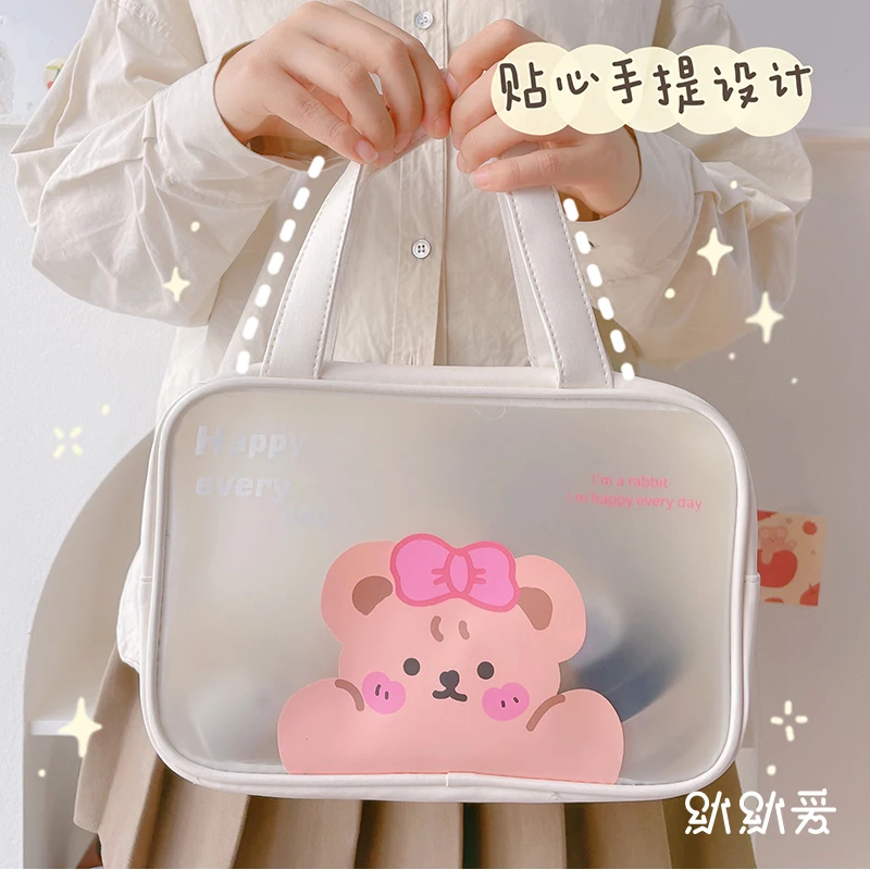 Новинка женская прозрачная Водонепроницаемая вместительная сумка для макияжа