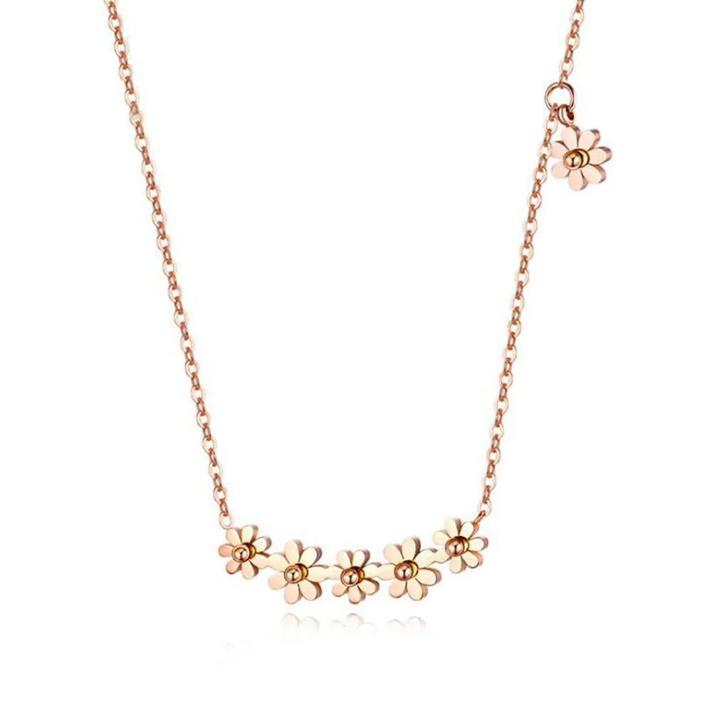 Ожерелье с подвеской хризантемы из нержавеющей стали для женщин в минималистичном стиле, подарок для него.