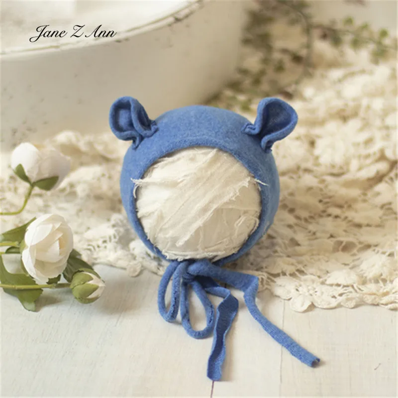 Accesorios de fotograf&iacute;a para reci&eacute;n nacido, sombrero con orejas de oso peque&ntilde;o, accesorios de fotograf&iacute;a para estudio fotogr&aacute;fico de beb&eacute;-2