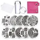 Пластины для стемпинга ногтей, 10 шт., трафареты для полировки шаблоны для ногтей, прозрачный скребок штамп для ногтей, Набор для творчества