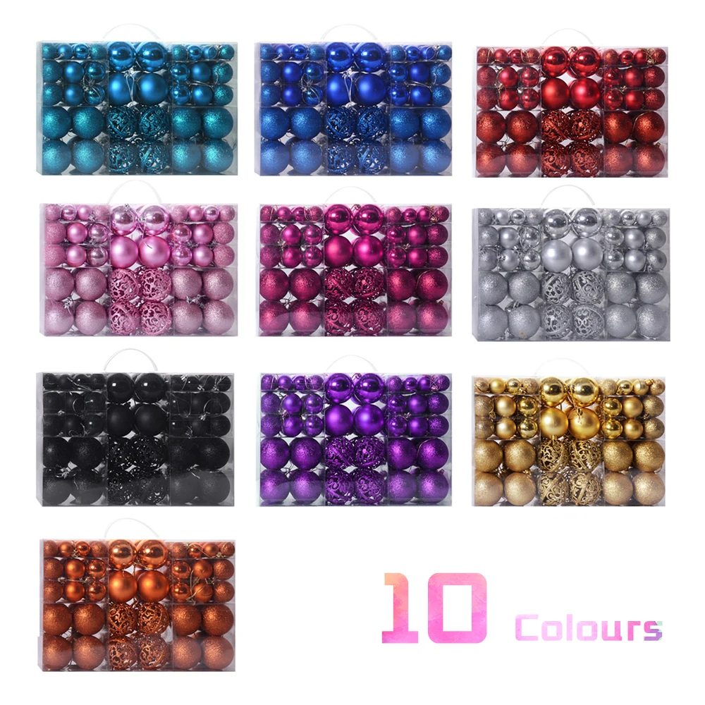 

100 pieces of Christmas tree hanging ball Christmas bauble set Christmas tree decoration hanging ball set with storage box
