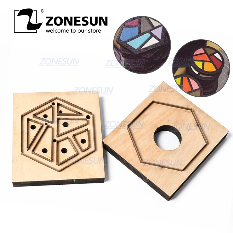 ZONESUN кожаный Tangram Подгонянный цветочный Режущий инструмент для рукоделия