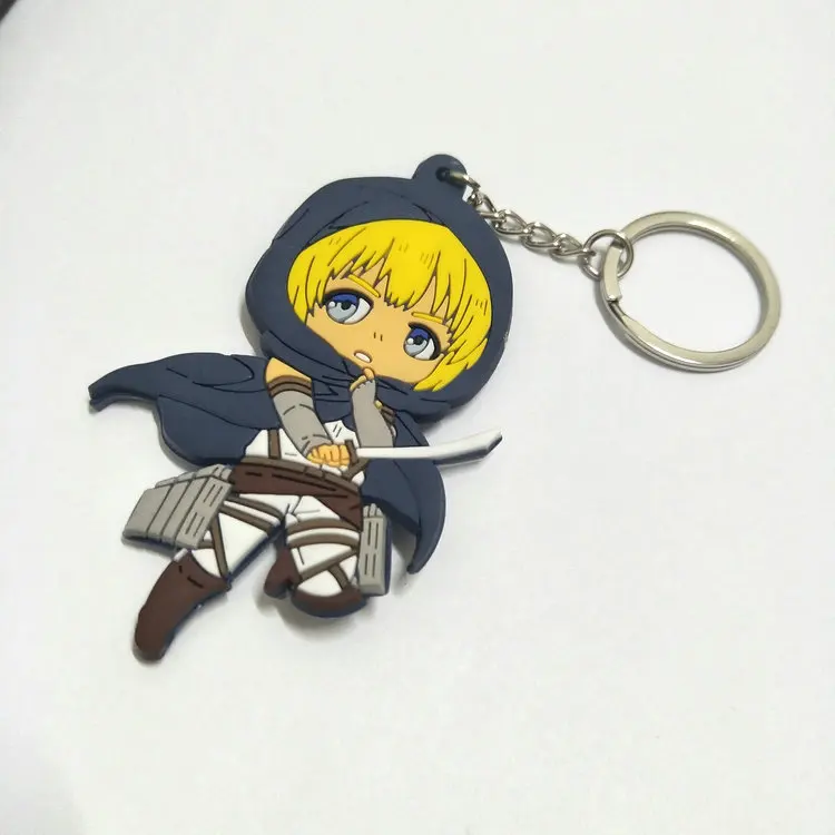 

Japan Attack On Titan Keychain Cute Anime Soft Freedom Wing Mikasa Car Key Chain Children Bag Pendant Accessories Gifts