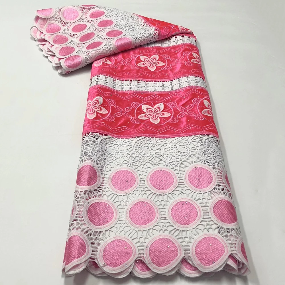 

Sinya Velvet Milk Cord Lace Fabrics With Stones High Quality Nigerian Embroidery Guipure Lace Fabrics For Women Dress