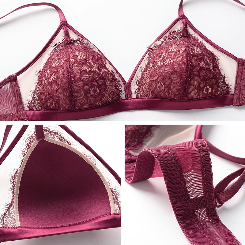

New Women's underwear Set Lace Sexy Push-up Bra And Panty Sets Comfortable Brassiere Embroidery Cotton Lingerie set