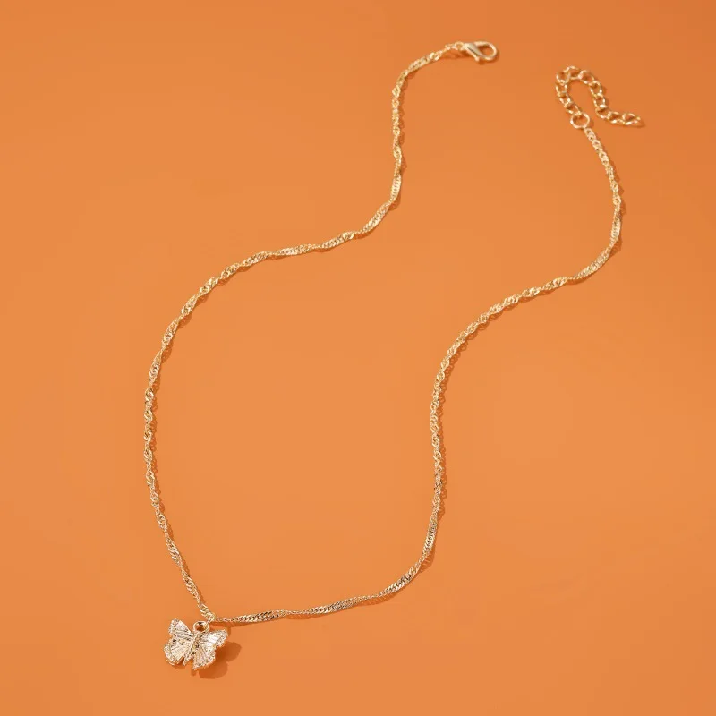 Ожерелье Find Me с подвеской бабочкой женское простое ожерелье до ключиц из сплава