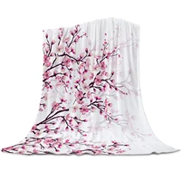 cherry blossom plum branch pink white soft blanket for bed sofa cover summer large travel throw bedspread blankets carpet