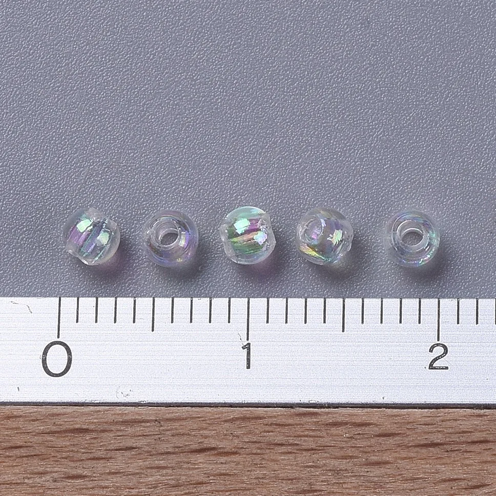 

1000pcs 3mm Environmental Transparent Acrylic Beads Round AB Color Craft Material, Hole: 1.5mm