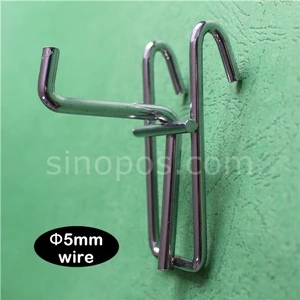 5.0mm wire style Проволочные крючки Gridwall, один зубец, стальной прямой крючок для сетки, стеновые панели, один стержень, держатель для инструментов, инвентарь, металлическая вешалка - Цвет: 5.0mm wire style