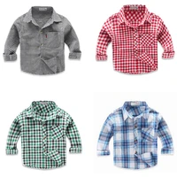 spring long sleeve boys shirts casual turn down collar camisa masculina blouses for children kids clothes baby boy plaid shirt