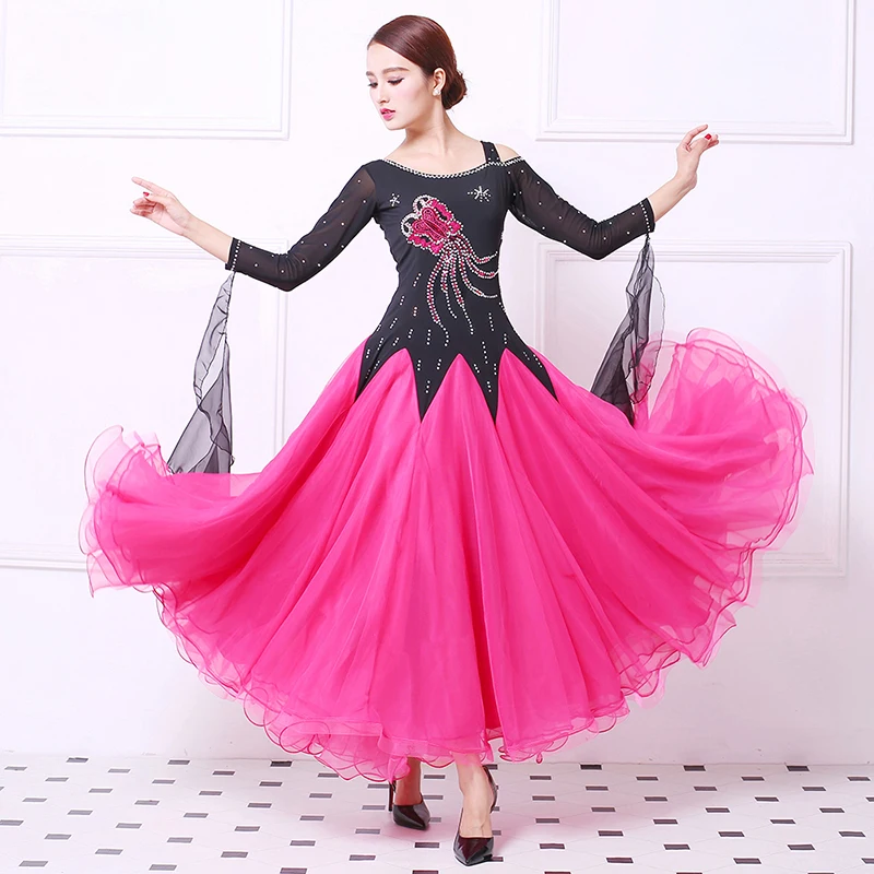 

Ballroom Competition Dance Dress Women High Quality Long Sleeve Tango Flamenco Waltz Ballroom Dancing Dresses Adult